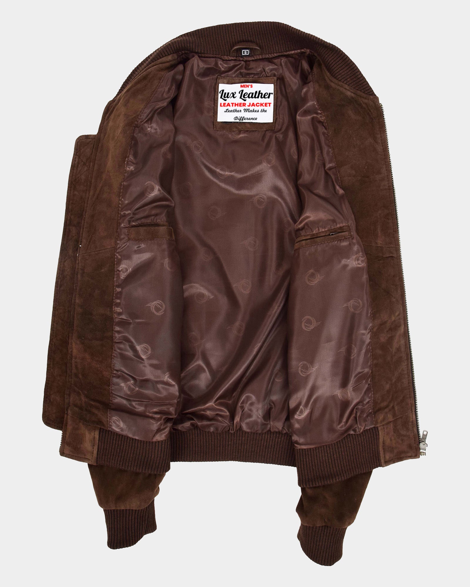 Mens Suede MA-1 Bomber Jacket Trevor Zenith Brown