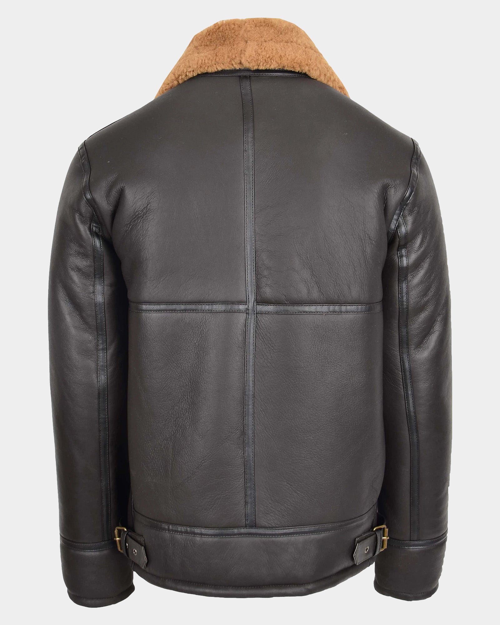 Mens Top Gun Style Sheepskin Jacket Oscar Zenith Brown Ginger
