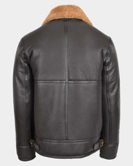 Mens Top Gun Style Sheepskin Jacket Oscar Zenith Brown Ginger