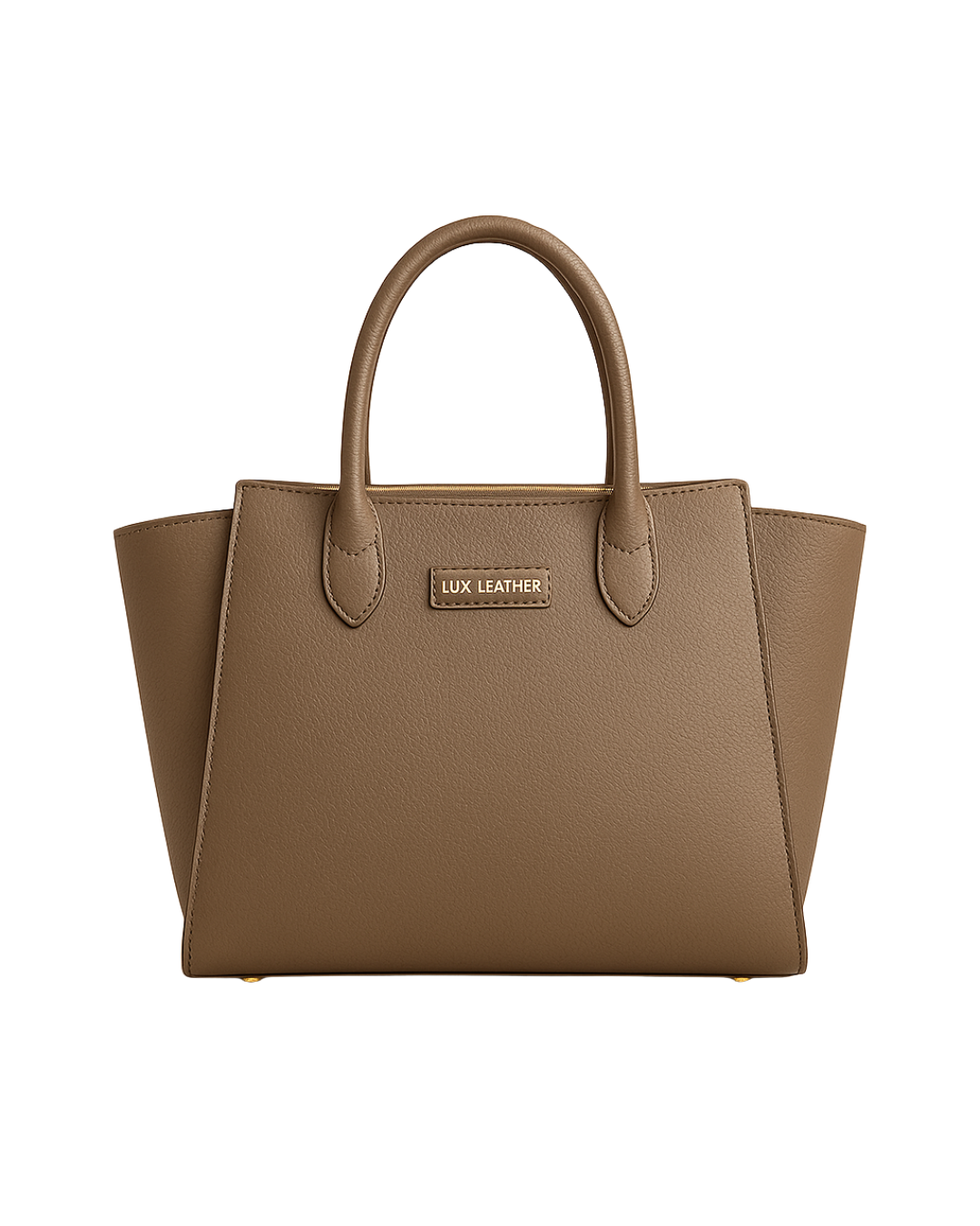 Mocha Winged Tote – Pebbled Taupe Leather  |  Lux Leather Women Leather Bag