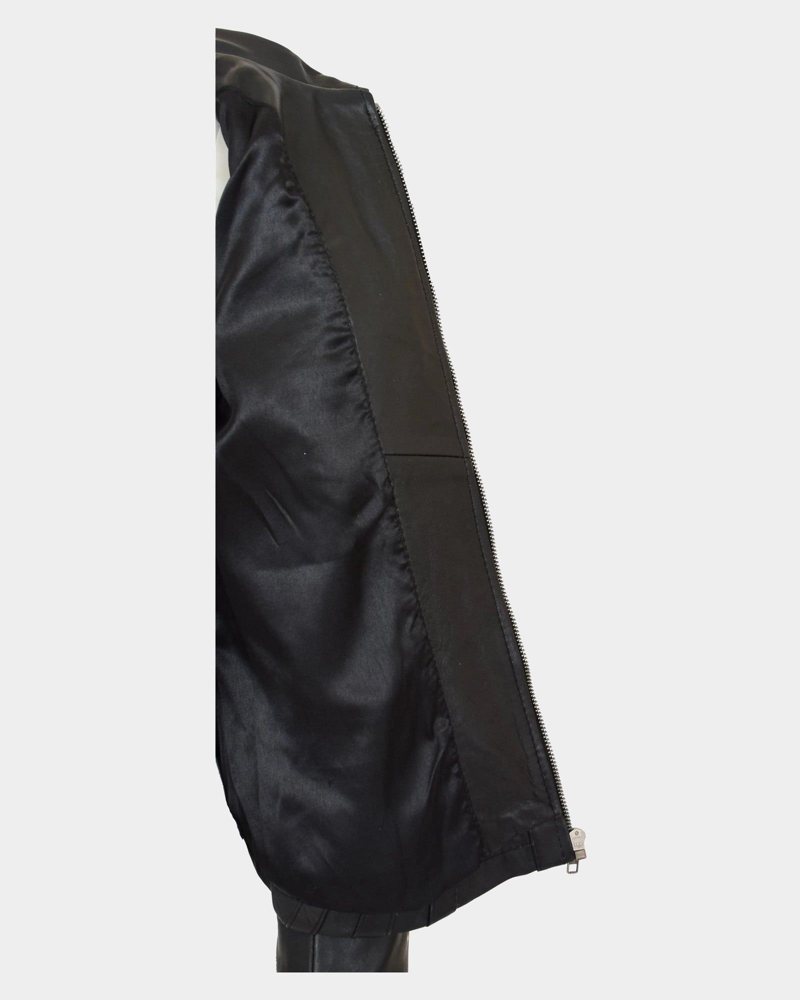 Womens Classic Leather Biker Zip Box Jacket Nova Black