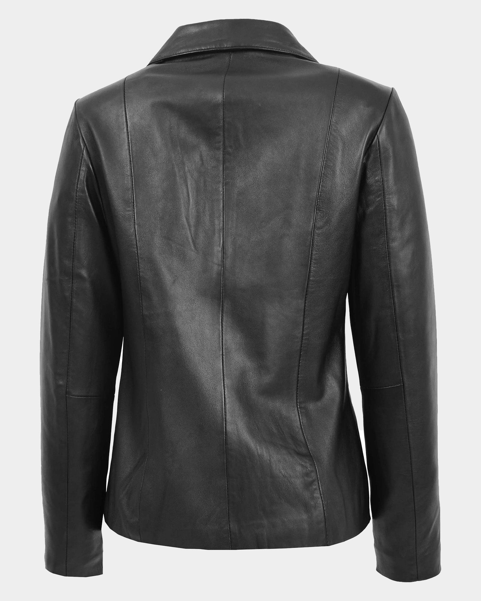Womens Classic Zip Fastening Leather Jacket Julia Nova Black