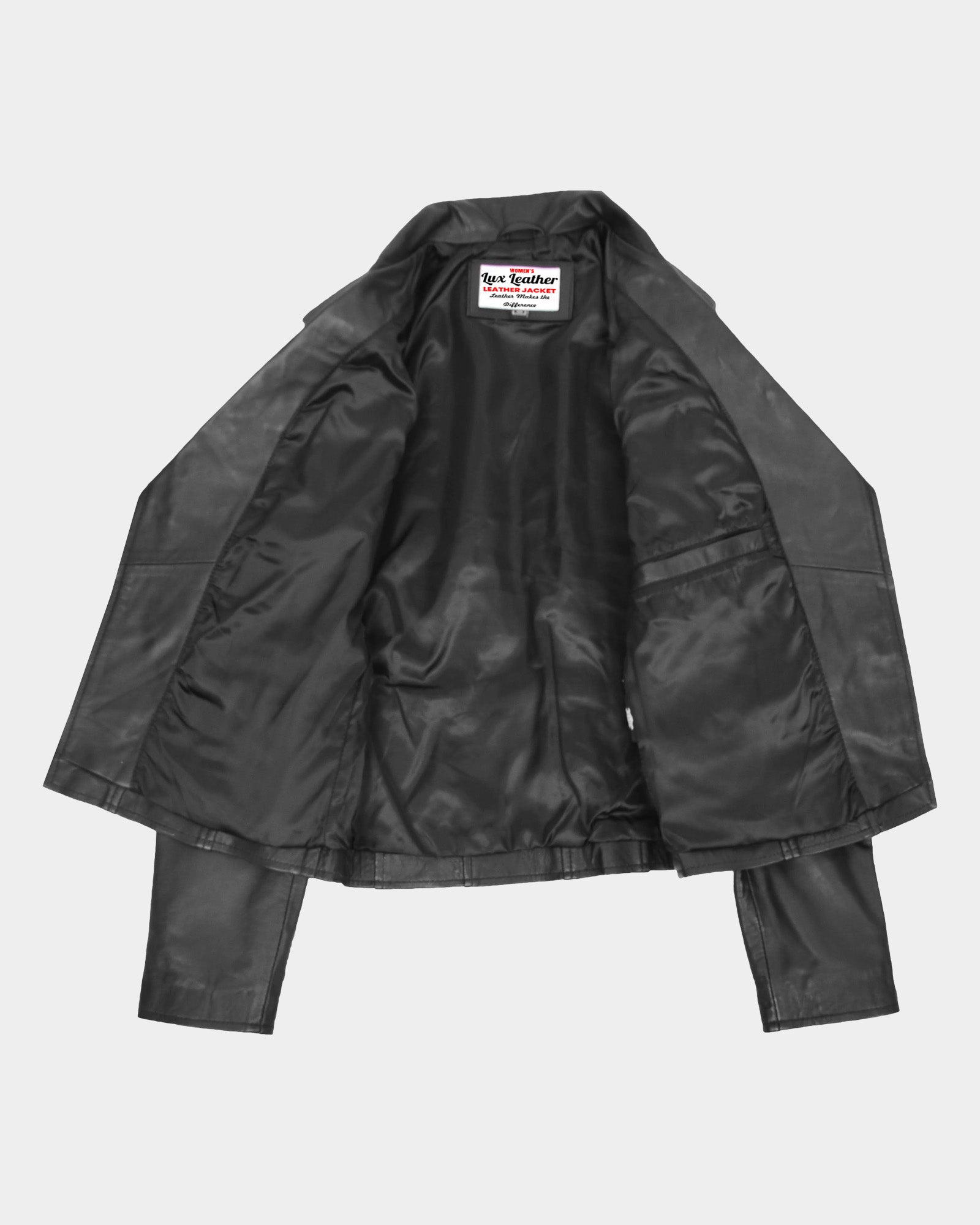 Womens Cross Zip Biker Leather Jacket Cara Nova Black