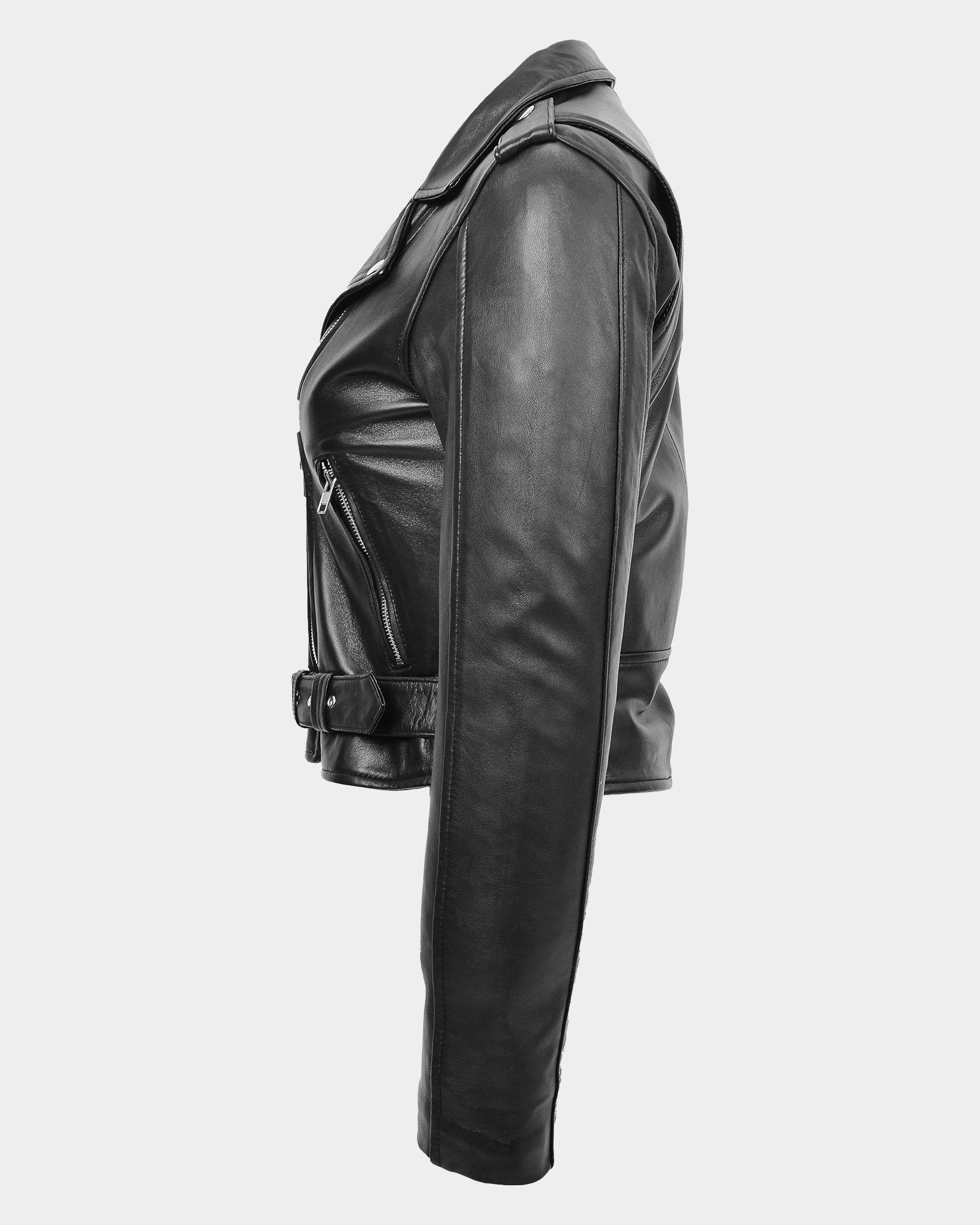 Womens Leather Biker Brando Jacket Kate Nova Black