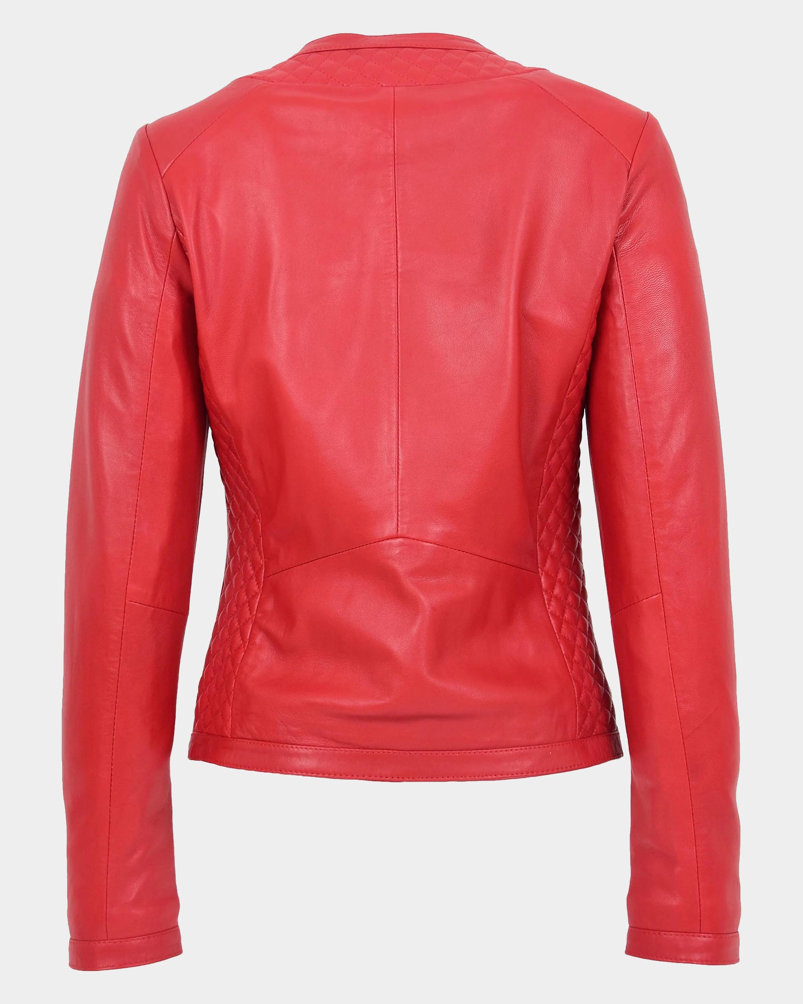 Womens Leather Classic Biker Style Tayla Jacket Ignite Red