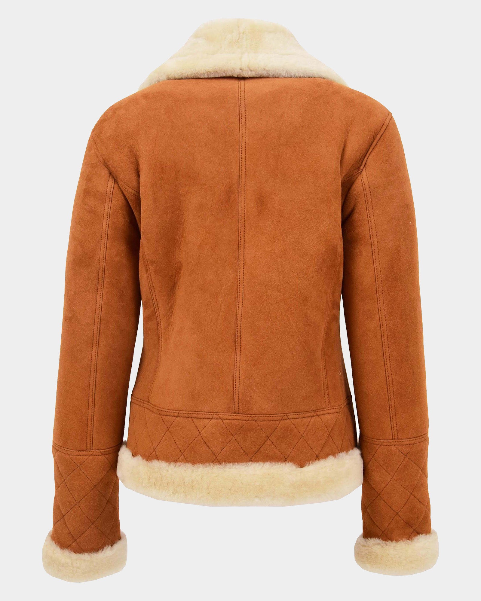 Womens Merino Sheepskin Aviator Jacket Dynamo Tan