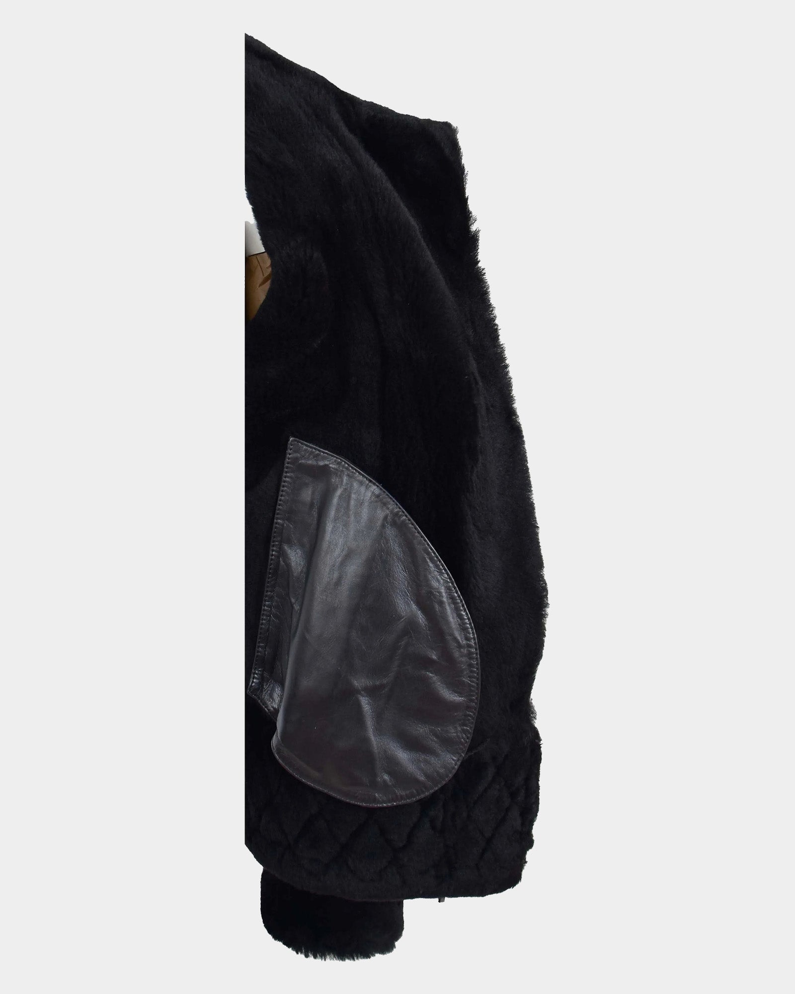 Womens Merino Sheepskin Aviator Jacket Nova Black