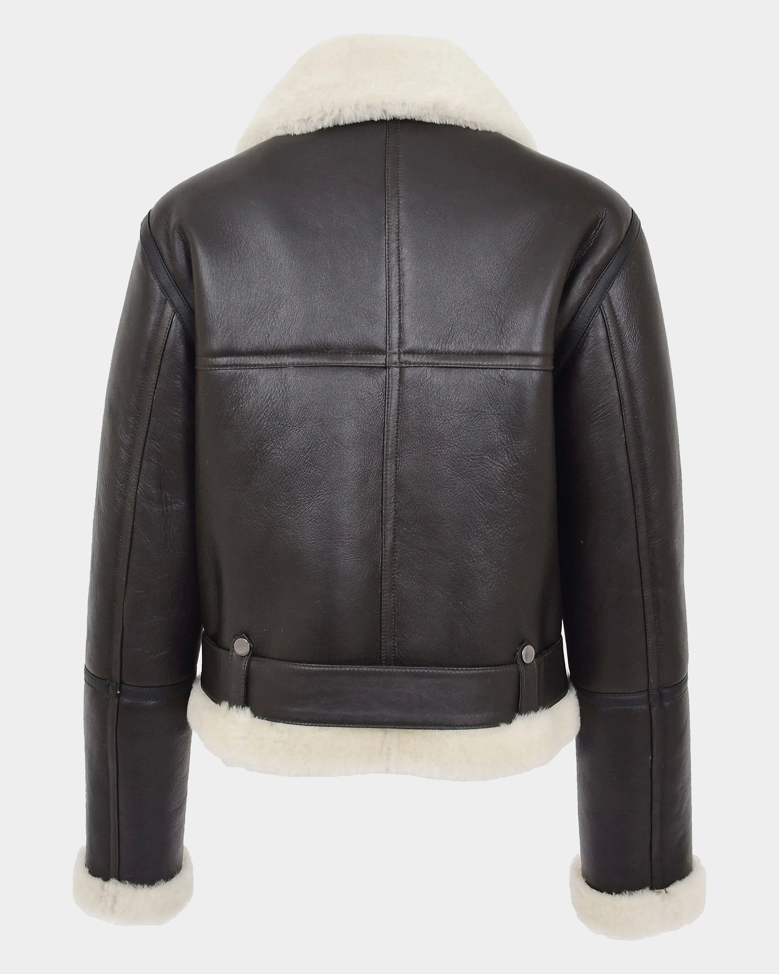Womens Sheepskin Aviator RAF Pilot Jacket Zenith Brown White