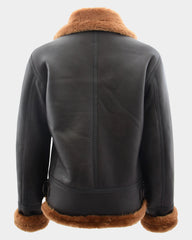 Womens Sheepskin B3 Detachable Hoodie Jacket Zenith Brown Ginger
