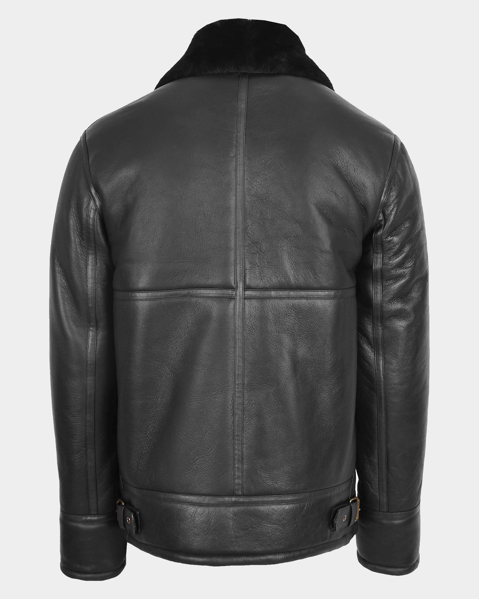 Mens Top Gun Style Sheepskin Jacket Oscar Nova Black